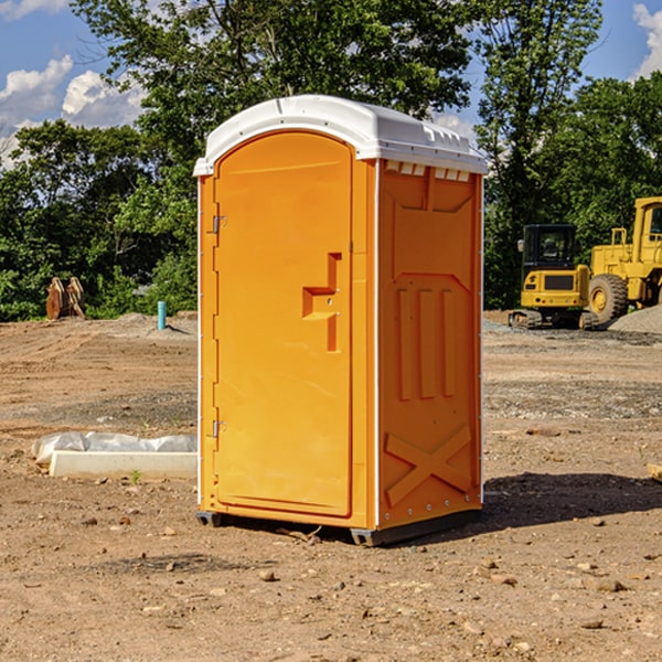 how often are the porta potties cleaned and serviced during a rental period in Linn Valley